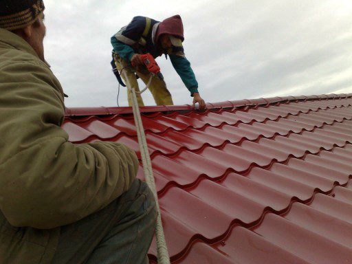 When walking on a roof it is important to have safety equipment such as a harness