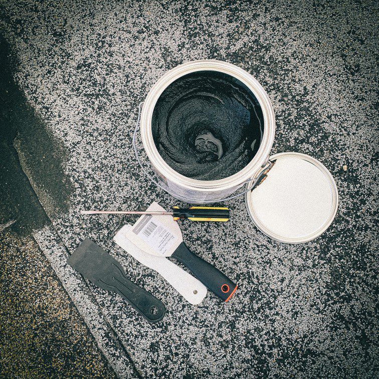 Roofing tar is used to fixed leaks on a roof