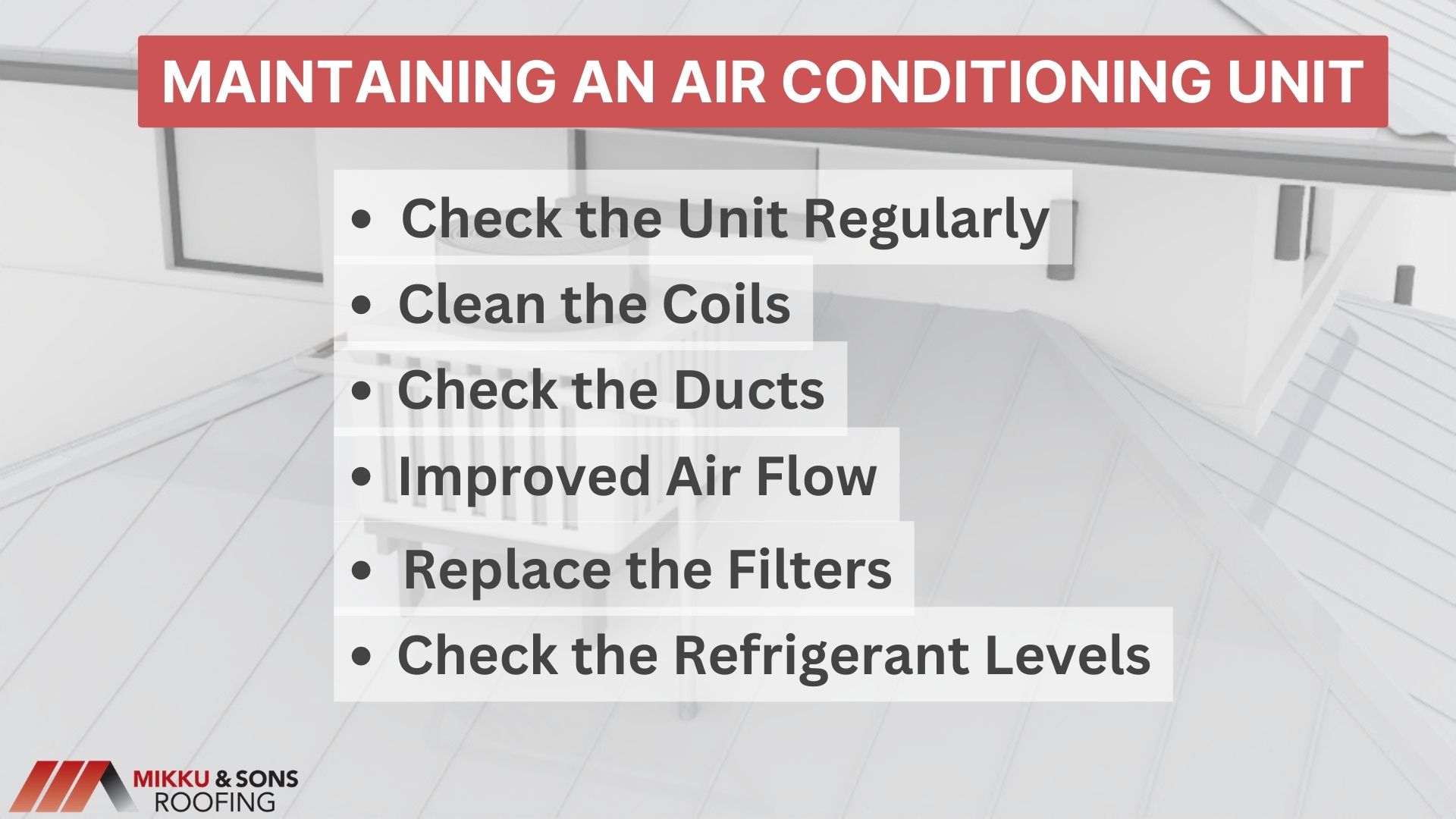 How to maintain air conditioners on a roof