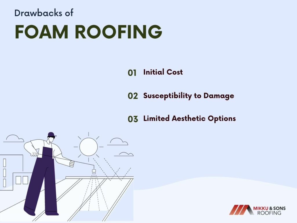 infographic illustration on the drawbacks of foam roofing